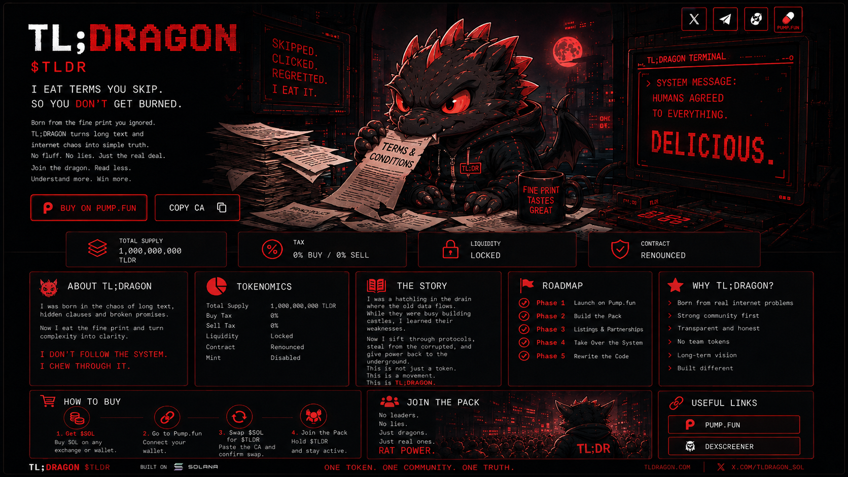 TL;DRAGON token landing page